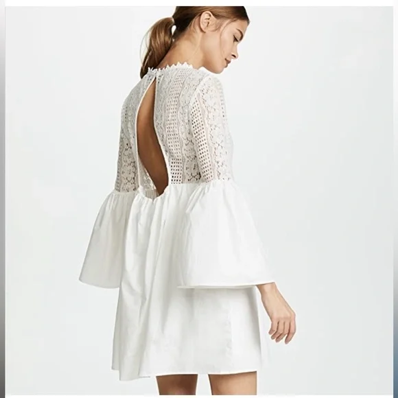 Endless Rose Bell Sleeve Mini Dress in White S - Picture 2 of 11